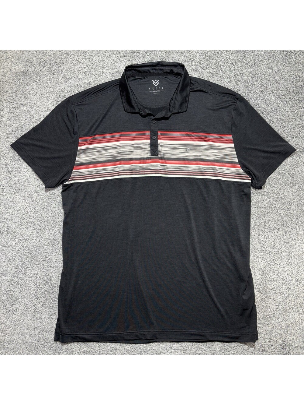 Veece Men’s Black Polo 3XL Short Sleeve Polyester Shirt